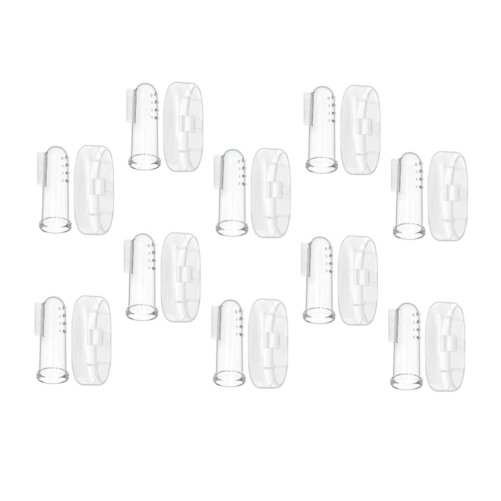 Healeved 10sets Finger Toothbrush Cover Toothbrush for Newborns Teething Brush Oral Massager Brush Must Have for Toddlers