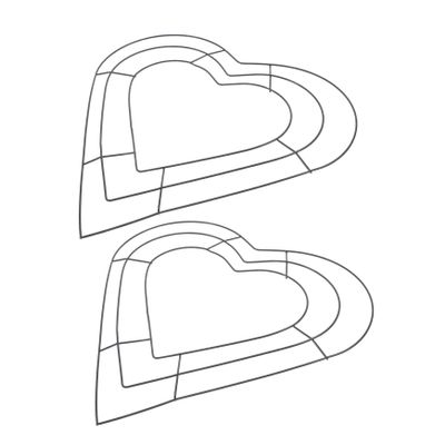 Ciieeo 2pcs Heart Shaped Metal Wire Garland Frame for Wreaths Valentine's Day Wedding Decor Wreath Form for Craft Projects