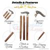 Handcrafted Wooden Walking Cane with Brass Handle Vintage Solid Wooden Foldable Walking Stick for Men Women Elderly People view 2