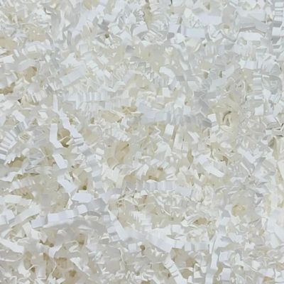 Crinkle Cut Paper Shred - 5.3 oz Fluffy Gift Box Filler, Basket Stuffing for Christmas, Wedding, Birthday | Decorative Packing Grass, Party Decorations (White)