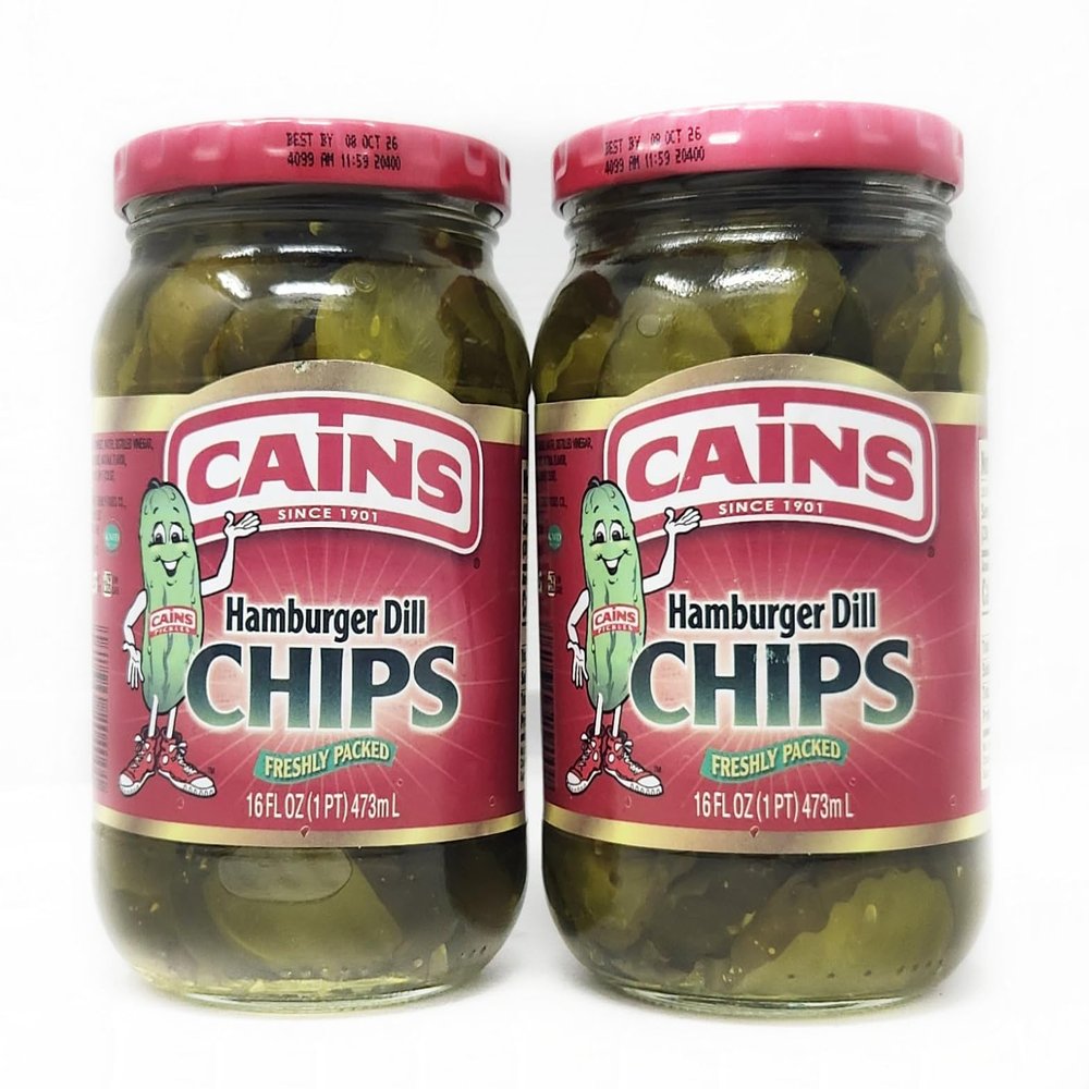 2 Pack of Pickle Mixes and Relish by Cains Since 1901 (16oz, Hamburger Dill Chips)