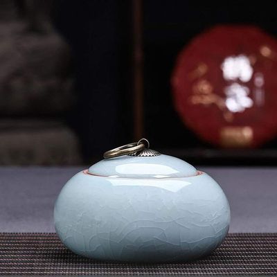FFDSDUH Urns Funeral Urns,Cremation Ashes Ceramic Urn-Suitable for A Small Amount of Pet Adult Ashes,10.5x10.5x7.5cm,Perfect Souvenir,E(F)