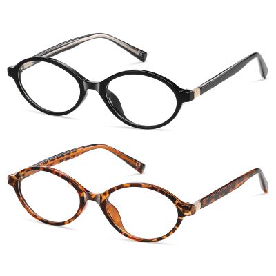 PUBOWT Oval Reading Glasses for Women Men Blue Light Blocking Computer Readers Retro Fashion Small Frame Trendy Vintage Vintage Eyewear PT2009 2Pack Black Demi +1.5 x Strength