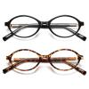 PUBOWT Oval Reading Glasses for Women Men Blue Light Blocking Computer Readers Retro Fashion Small Frame Trendy Vintage Vintage Eyewear PT2009 2Pack Black Demi +1.5 x Strength view 2