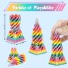 3 Packs Spiral Fidget Impossible Cone,3D Printed Optical Illusion Desk Toys Stress Relief Sculpture, Unique Office Gifts Teens Adults Kids Stocking Stuffers Christmas White ElephantRainbow view 3
