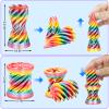 3 Packs Spiral Fidget Impossible Cone,3D Printed Optical Illusion Desk Toys Stress Relief Sculpture, Unique Office Gifts Teens Adults Kids Stocking Stuffers Christmas White ElephantRainbow view 4