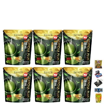20 Sachets/Pack (100g) Jamsai Matcha Green Tea Japan Premium Intense Delicious Fruit Snack Set 6 No0889789289 By Beautygoodshop [Get Free For You Beauty Gifts]