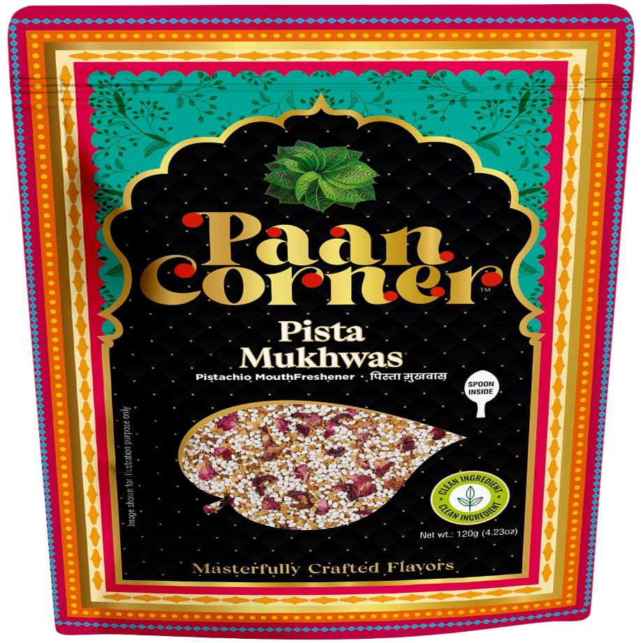 Paan Corner Pista Mukhwas, Pistachio Mouth Freshener, 4.23oz, Clean Ingredients