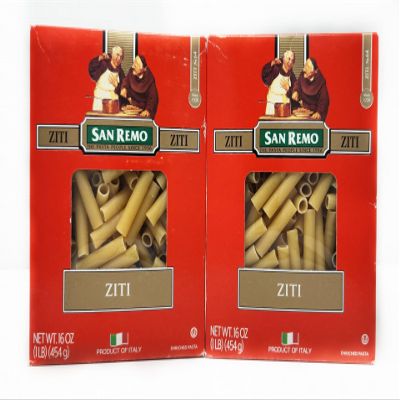 2 Boxes of Pasta Imported From Italy San Remo The Pasta People Since 1946 (16oz, Ziti)