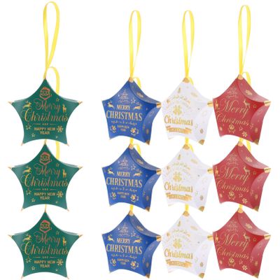 Abaodam 12pcs Christmas Candy Boxes Wrapping Boxes for Holiday Decor and Treats for Cookies Chocolates and Toys for Christmas Tree and Festive Celebrations