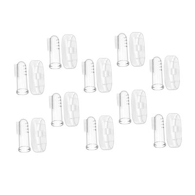 WRITWAA 10sets Silicone Finger Toothbrush for Oral Care Soft Bristles and Safe and Gentle for Teething Boy Girl Includes Storage Box