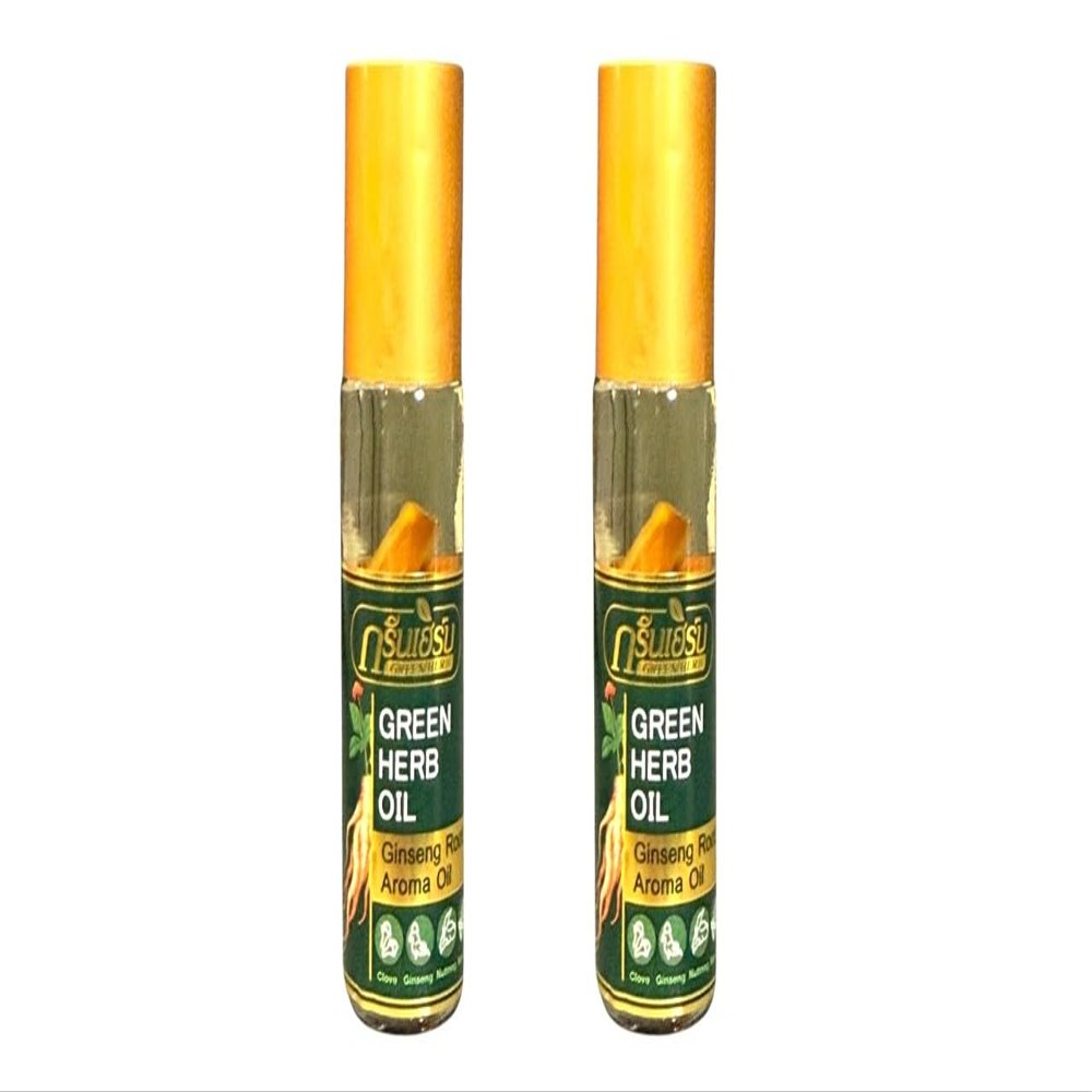 2 Packs - Ginseng Essential Oil - Dau Nong Nhan Sam - 10mL per Bottle with 2 Bottle per Order - Product of Thailand