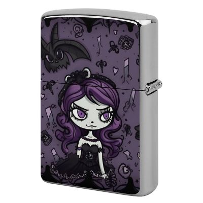 Purple Black Goth Spooky Lighter Case, Personalized Metal Lighter Sleeve, Double-Sided Lighters Cover for Standard Lighters, Stylish & Unique Idea