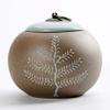JIQHOHX Medium Cremation Urn Funeral Urns Burial Urns for Human Ashes and Pet Hand-Painted Brown Ceramic Urn Handmade view 1