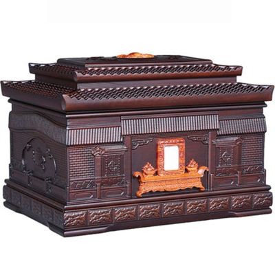 JIQHOHX Wood Funeral Cremation Ashes Urn Casket,Wood Urn, Professional Wooden Urns for Human Ashes Adult,Burial (A)
