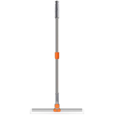 AYZWUTCC Multi Functional Magic Broom 43.3-inch Adjustable Long Handle Silicone Floor Scraper Broom Sweeping and Scraping 2-in-1 Household Cleaning Broom Orange 15in