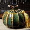 JIQHOHX Funeral Cremation Ashes Urn Casket Hand Painted Display Burial at Home or Niche Columbarium, Fits a Small Amount of Cremated Remains (Green) view 1