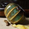 JIQHOHX Funeral Cremation Ashes Urn Casket Hand Painted Display Burial at Home or Niche Columbarium, Fits a Small Amount of Cremated Remains (Green) view 2