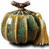 JIQHOHX Funeral Cremation Ashes Urn Casket Hand Painted Display Burial at Home or Niche Columbarium, Fits a Small Amount of Cremated Remains (Green) view 3
