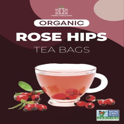 Healthy Healing Herbs Organic Rose Hip Tea Bags 100 Count | Pure Wildcrafted Herbal Rosehip Blend | Naturally Tart & Bright Flavor