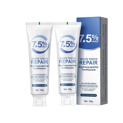 2PCS Hydroxyapatite Toothpastes for Enamel Protection and Tooth Strengthening, Gentle Mint, Fresh Breath, Daily Use for Oral Health, Natural and Safe 4.23oz