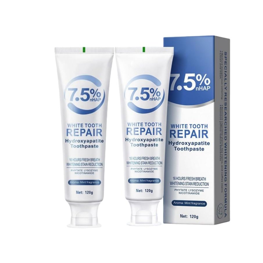 2PCS Hydroxyapatite Toothpastes for Enamel Protection and Tooth Strengthening, Gentle Mint, Fresh Breath, Daily Use for Oral Health, Natural and Safe 4.23oz
