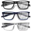 Hubeye TR90 Sports Glasses for Men and Women Ultralight Flexible Anti-Blue Light Computer glassesBlack+Matte Blue+Matte Transparent,+2.0 view 1