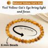 Amazing Gemstone Yellow Cats Eye Bracelet for Women Men's Gifts - Yellow Cats Eye Protection Healing Crystal Bracelet - 6mm Gemstone Beaded Stretchable Bracelet view 4
