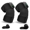 Cordless Knee Massager with Heat and Vibration for Pain Relief - Electric Heated Knee Brace Wrap with 3 Heat Levels & 3 Massage Modes, Portable Arthritis Joint Therapy for Men & Women (Black,Pair) view 1