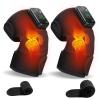 Cordless Knee Massager with Heat and Vibration for Pain Relief - Electric Heated Knee Brace Wrap with 3 Heat Levels & 3 Massage Modes, Portable Arthritis Joint Therapy for Men & Women (Black,Pair) view 2