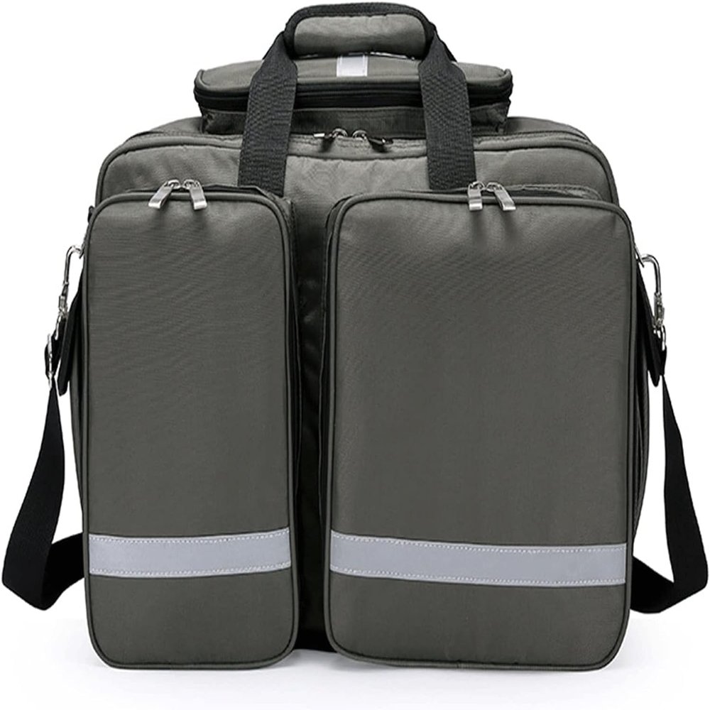 CAIMIAO Emergency Responder Trauma Bag, Empty First Aid Bag, Portable Medication Storage Bag For Medical Supplies(B)