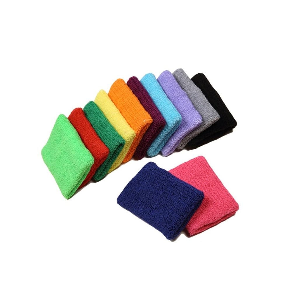 Totority 12pcs Cotton Sports Wristbands Sweat Absorption Athlete Fashion Random Color