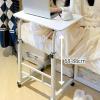 balurukt Adjustable Overbed Bedside Table with Wheels Pneumatic Mobile Standing Desk Laptop Desk Rolling Computer Cart Movable Overbed Tables,Hospital Tray Table, Bedside Rolling Overbed Table White M view 3
