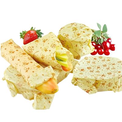 Beeswax Food Wrap (Set of 7) Sustainable Alternative to Aluminum Foil and Albal Paper - For Fruits, Vegetables, Bread, Cheese and Other Foods