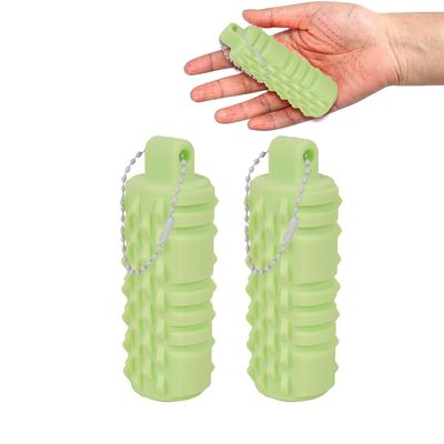 2 PCS Spiky Grippie Stim Keychain Silicone, Pain Stim Fidget for Adults & Teens Hard Spiky Sensory Massage Fidget Toys for Stress Relief & Focus (Green)