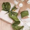 LaRibbons Moss Green Ribbon Wired 2.5 Inch x 10 Yards Christmas Dupioni Green Ribbon for Gift Wrapping Flower Bouquet Wreath Bow Party Home Decoration view 2