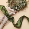 LaRibbons Moss Green Ribbon Wired 2.5 Inch x 10 Yards Christmas Dupioni Green Ribbon for Gift Wrapping Flower Bouquet Wreath Bow Party Home Decoration view 4