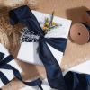 LaRibbons Navy Ribbon Wired Christmas Blue Dupioni, 2.5" x 10 Yards view 4