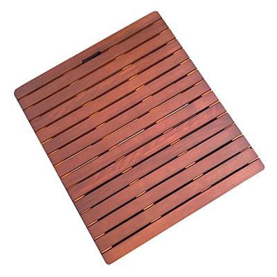 Non-Slip Wood Bath Mat,Wooden Shower Mat for Indoor or Outdoor Use Natural Bath Mat with Anti Slip Design Luxury Spa Mat for Bathtub 50 * 60cm Dark Color