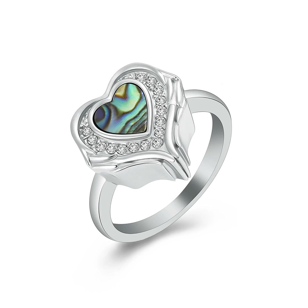 BIAIHQIE Cremation Jewelry for Ashes Heart Urn Ring for Women Cremation Ring Holds Loved Ones Ashes-10-Silver