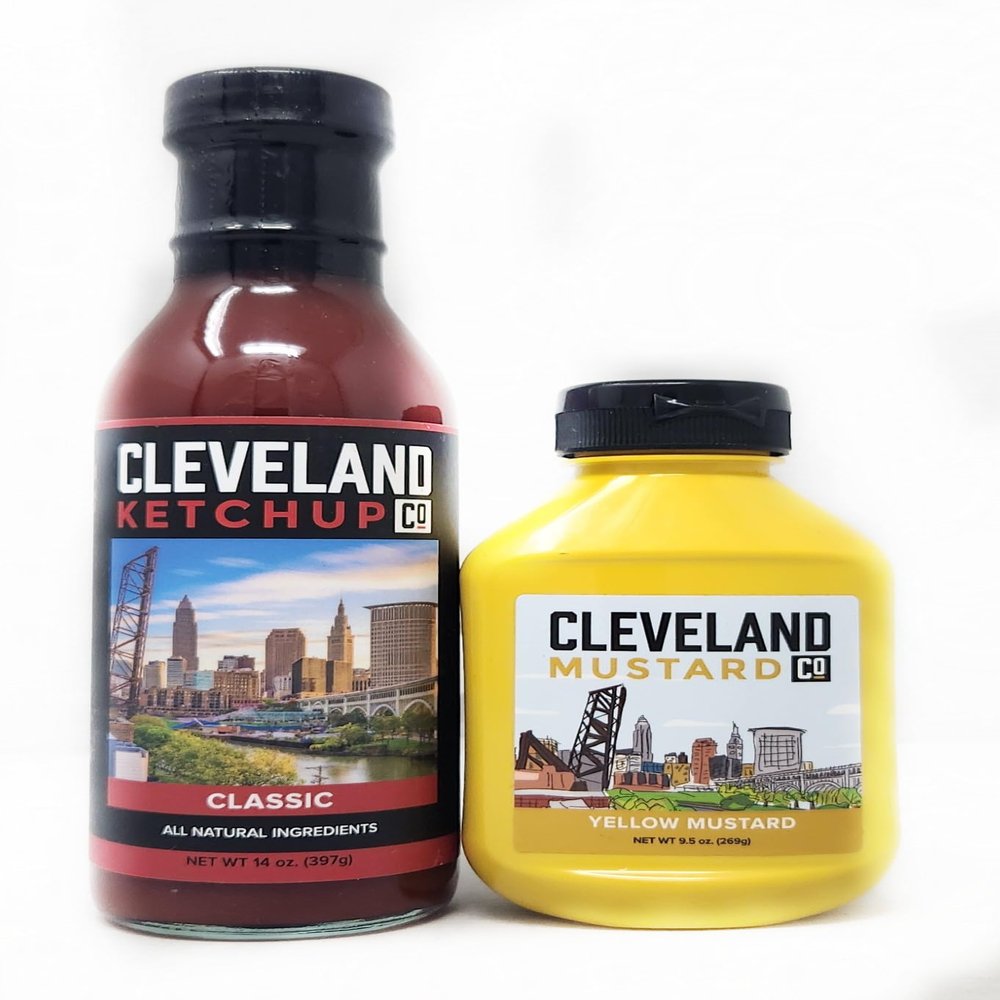 2 Pack of Cleveland Mustard and Ketchup Co All Natural Ingredients (Classic Combo, Yellow Mustard, Classic Ketchup)