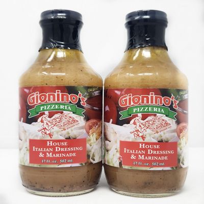 2 Pack of House Italian Dressing and Marinade Gionio's Pizzeria 17oz Bottles