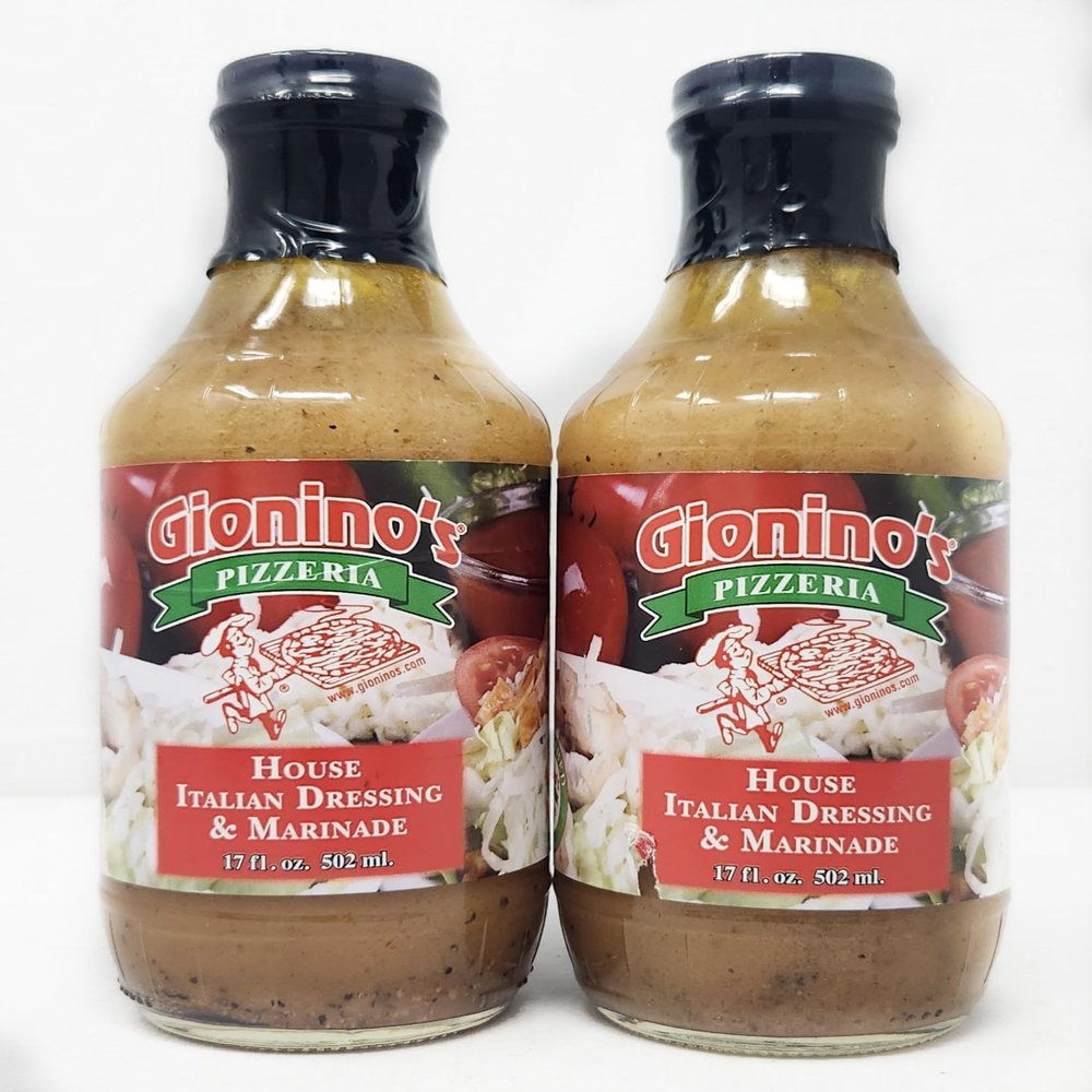 2 Pack of House Italian Dressing and Marinade Gionio's Pizzeria 17oz Bottles
