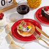 WELLIFE Red Plastic Plates 7 Inch 50 Count Disposable Plates for Party Mother's Day, Dessert Small Plate for Dinner Cake Salad Baby Shower Supplies Birthday view 3
