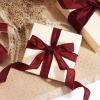 LaRibbons Burgundy Ribbon Wired Christmas Dupioni, 1" x 10 Yards view 2