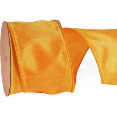 LaRibbons Gold Yellow Ribbon Wired Fall Dupioni, 2.5" x 10 Yards