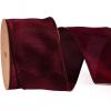LaRibbons Burgundy Ribbon Wired 2.5 Inch x 10 Yards Dark Red Dupioni Ribbon for Christmas Gift Wrapping Flower Bouquet Wreath Bow Party Home Decoration view 1