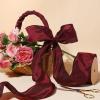 LaRibbons Burgundy Ribbon Wired 2.5 Inch x 10 Yards Dark Red Dupioni Ribbon for Christmas Gift Wrapping Flower Bouquet Wreath Bow Party Home Decoration view 4