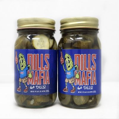 2 Pack of Dills Mafia Dill Pickle Chips 16oz Jar