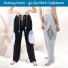SOEDZUNG Urine Bag Holder Pants for Men Women with Double Zippered Pockets Incontinence Catheter Ostomy Drainage Bag Hidden Pocket 2000ml(Grey,XL) view 3